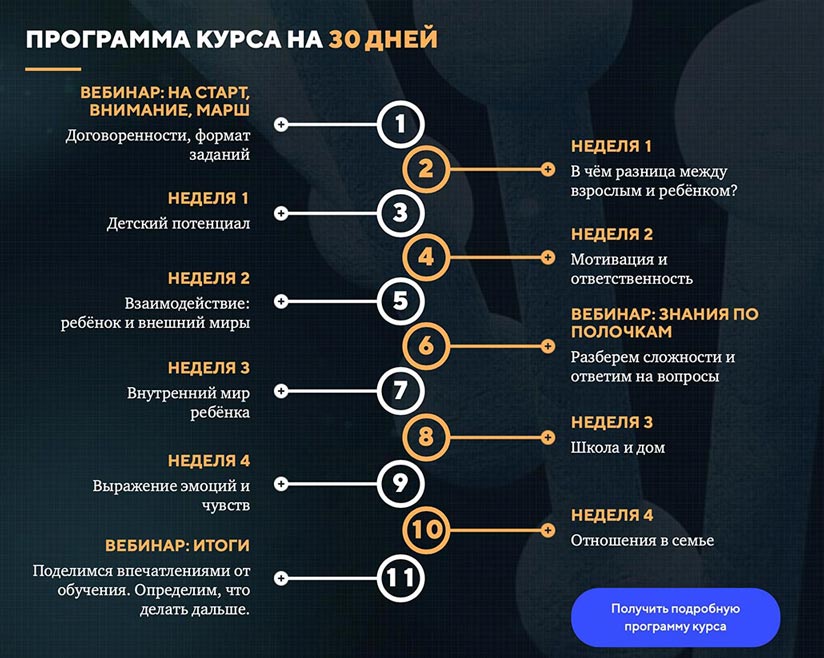 program of online course